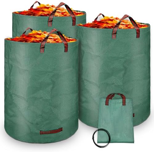72-Gallon Reusable Yard Waste Leaf Bag with Waterproof Tear-Resistant Fabric and Reinforced Handles