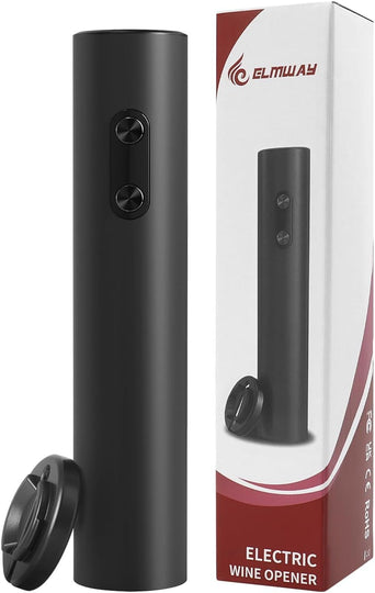 Battery-Operated Electric Wine Bottle Opener with Lightweight Portable Corkscrew Design - Black