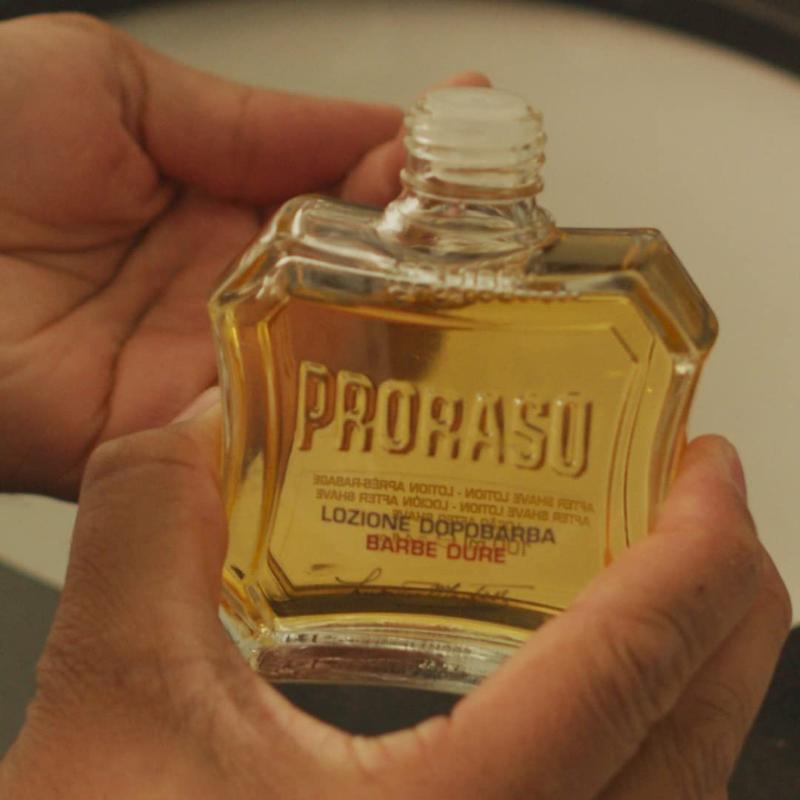 Proraso After Shave Lotion, Moisturizing and Nourishing for Coarse Beards with Sandalwood Oil and Shea Butter, 3.4 Fl Oz