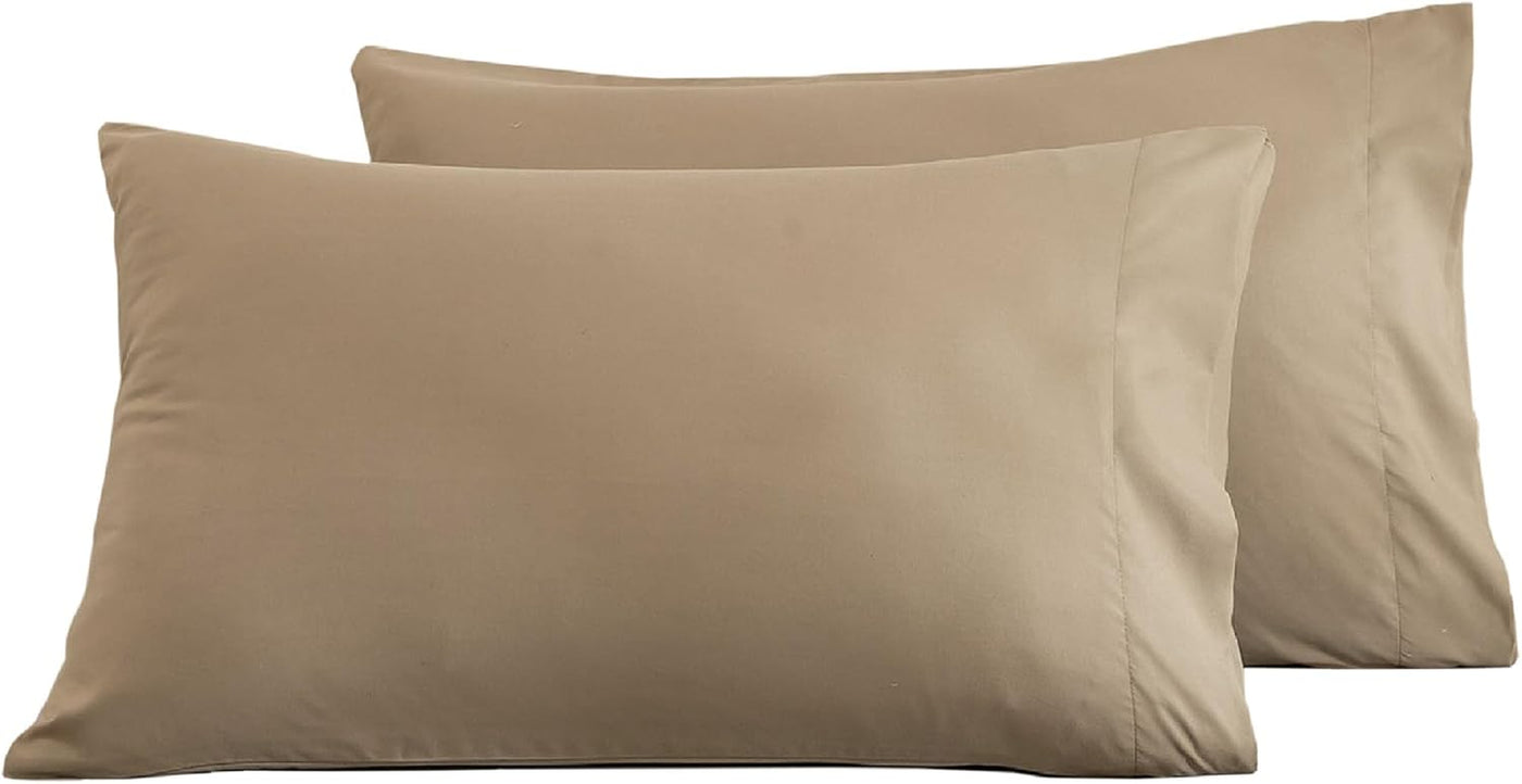 2 Pack Microfiber Queen Pillowcases - Super Soft Envelope Closure - Wrinkle, Fade and Stain Resistant