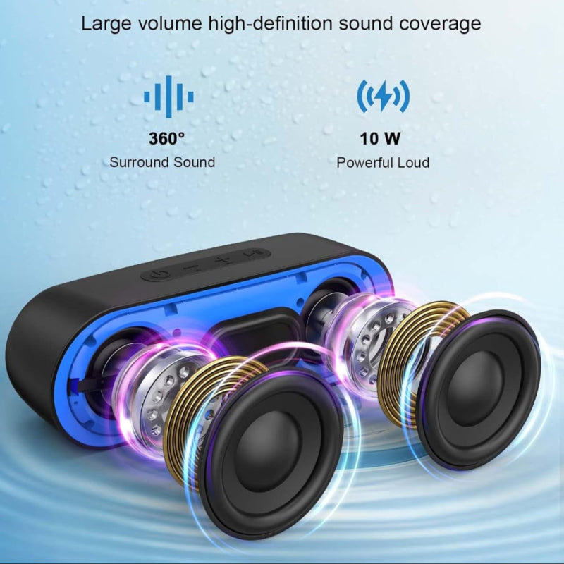 Waterproof Bluetooth Speaker with TWS, 24-Hour Playtime, Stereo Sound