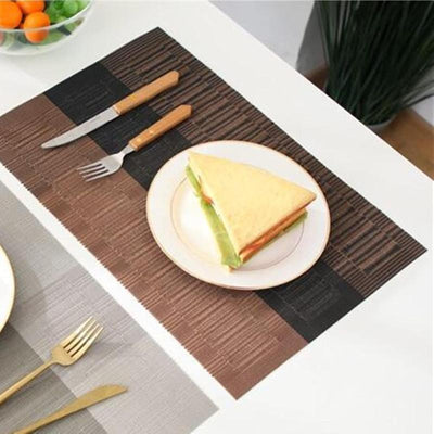  12 PCS Brown Washable Placemats, Non-Slip  Place Mats for Kitchen Dining Table 