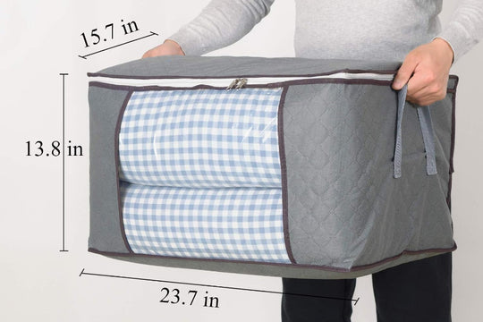 3-Pack Jumbo Zippered Storage Bags for Comforters, Blankets, and Clothes 