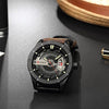 Men's Quartz-Analog Watch - Military Sport Wristwatch with Leather Band