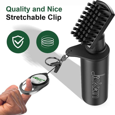 Golf Club Brush Cleaner with Retainer Clip and Water Bottle