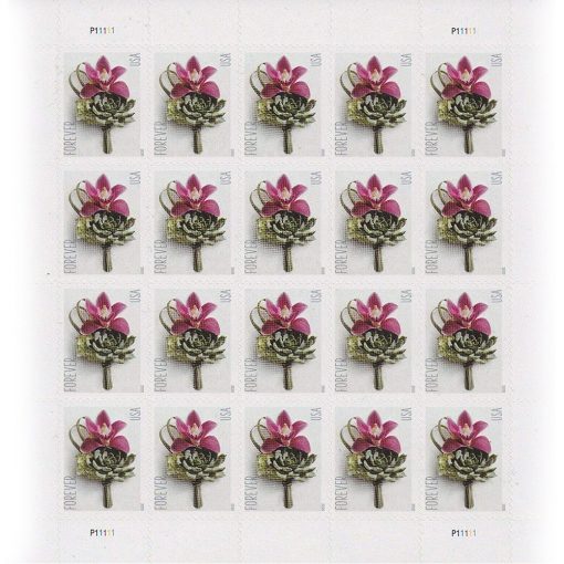 USPS Contemporary Boutonniere  Forever Stamps - Sheet of 20 Postage Stamps