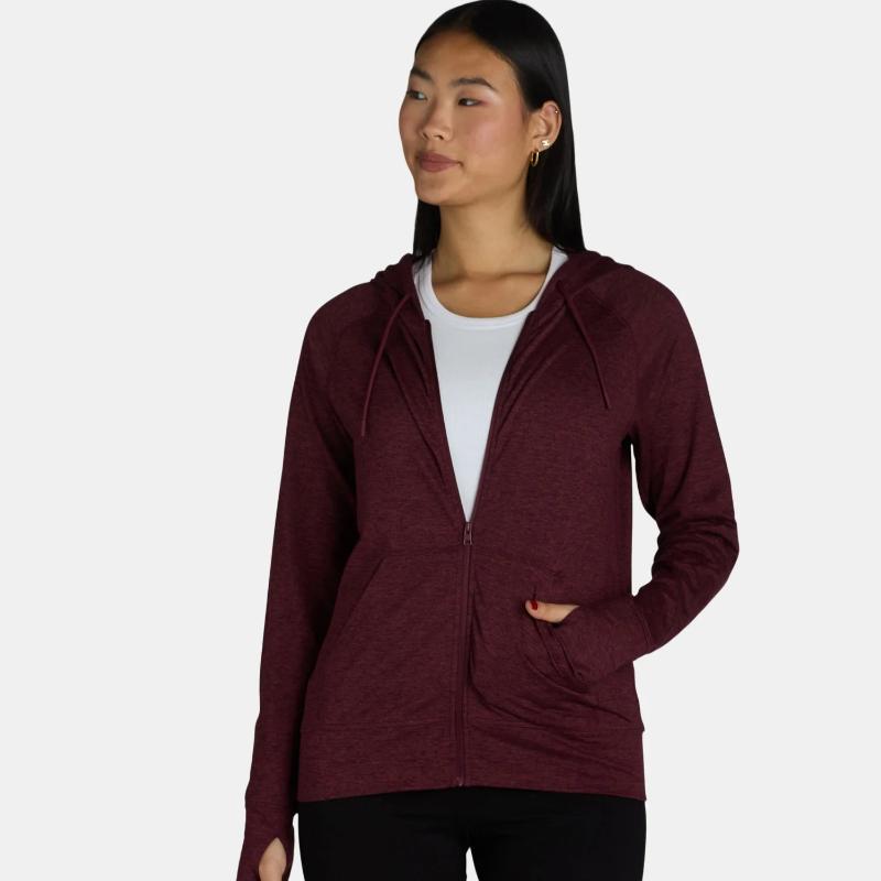 Women’s Zip-Up Hoodie with Long Sleeves, Sizes XS-4X