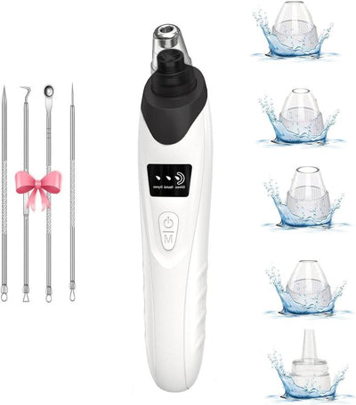  Blackhead Remover Pore Vacuum,Facial Pore Cleaner-5 Suction Power,5 Probes,USB Rechargeable Blackhead Vacuum Kit Electric Acne Extractor Tool 