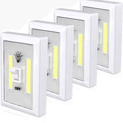 4-Pack Battery Operated Tap Lights, Stick-On Closet Lights for Cabinets