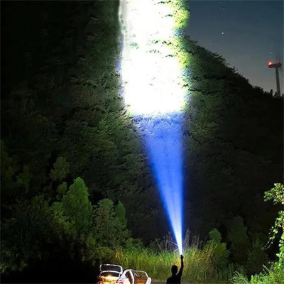 100000 LM LED Flashlight, Powerful Handheld Tactical Flashlight - USB Rechargeable