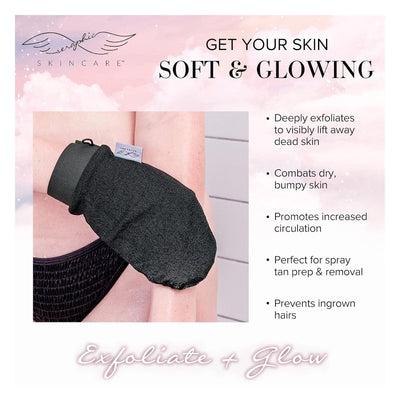  Premium Exfoliating Mitt, Vegan Viscose Body Scrub Glove for Self-Tan & Keratosis Pilaris