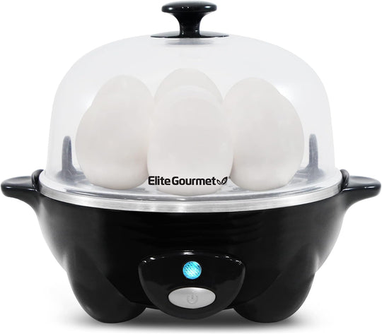 7-Egg Electric Egg Cooker with Poacher, Omelet Maker and Automatic Shut-Off - Black
