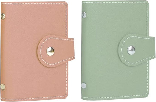 2-Pack Credit & Business Card Holders – 26-Card Organizer Use – SD Card Storage Included – Compact Book-Style Design for Men & Women