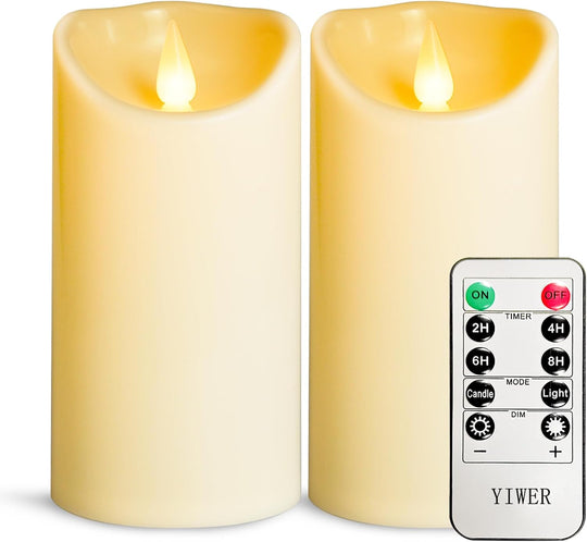 6-Pack Flameless LED Candles with Flickering Light, Remote Control, Timer and 200-Hour Battery Life