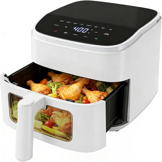 4QT Air Fryer – Digital Touchscreen Cooking – Easy View Window with Interior Light – Nonstick Dishwasher Safe Basket
