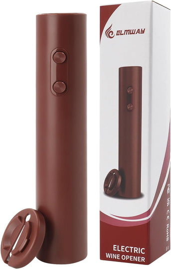 Battery-Operated Electric Wine Bottle Opener with Lightweight Portable Corkscrew Design - Red