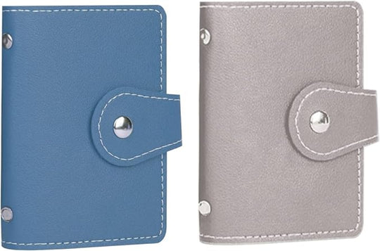 2-Pack Credit & Business Card Holders – 26-Card Organizer Use – SD Card Storage Included – Compact Book-Style Design for Men & Women