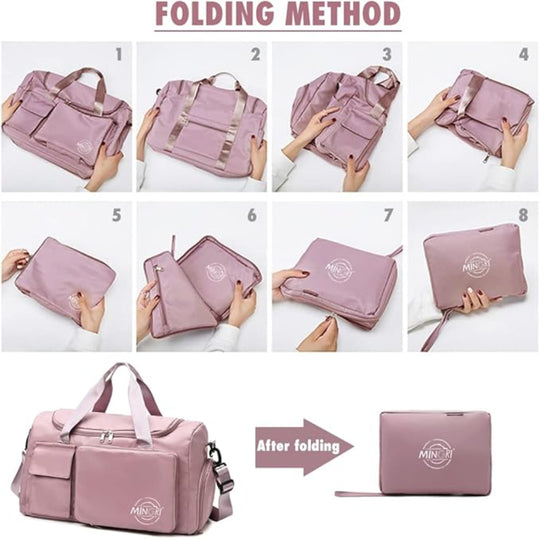 Travel Duffel Tote Bag – Weekender & Overnight Carry-On Bag for Women, Sports & Gym Duffle with Trolley Sleeve