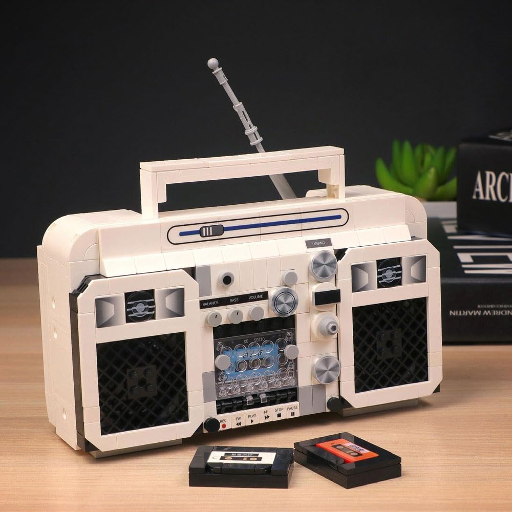 Retro Radio Building Blocks Set – 645 PCS Adult Mini Block Kit, Classi ...