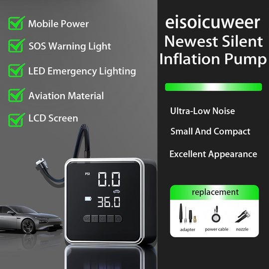 Portable Tire Inflator - Air Compressor 150 PSI Smart Air Pump for Cars and Bikes