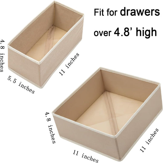 4-Pack Drawer Organizer Bins – Foldable Fabric Dividers for Socks Underwear Storage