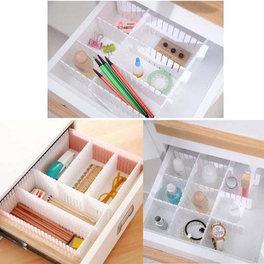 8-Piece Drawer Divider Set – Adjustable Grid Organizer for Socks, Underwear, and Closet Storage