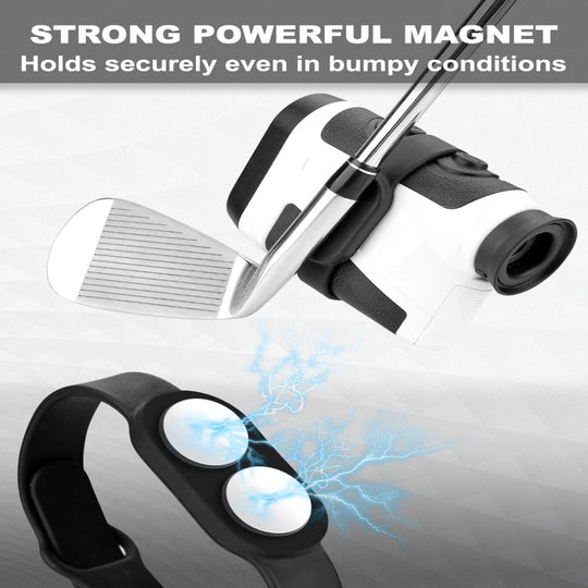 1-Pack Rangefinder Strap Holder – Magnetic Cart Mount, Adjustable Slim Wrap, Durable Nylon