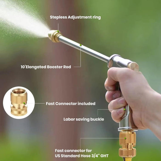 High Pressure Garden Hose - Nozzle Sprayer for Lawn Watering, Car Washing and Cleaning