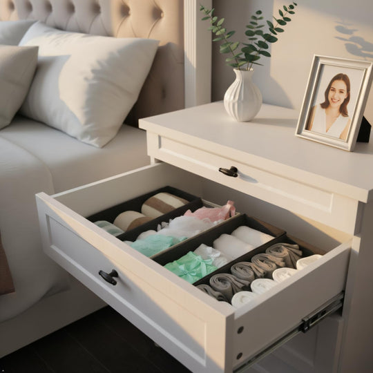 4-Pack Drawer Organizer Bins – Foldable Fabric Dividers for Socks Underwear Storage