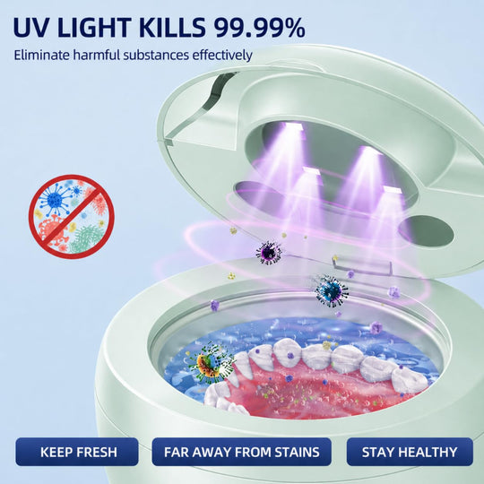 Ultrasonic Retainer Cleaner Machine for Dentures, Aligners, Jewelry, and Mouth Guards