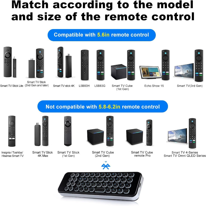 Mini Wireless Keyboard Fire TV Remote Contro for Streaming Players