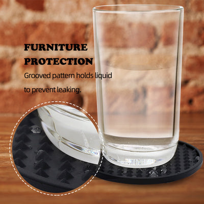 Silicone Round Soft Rubber Coasters Set of 6