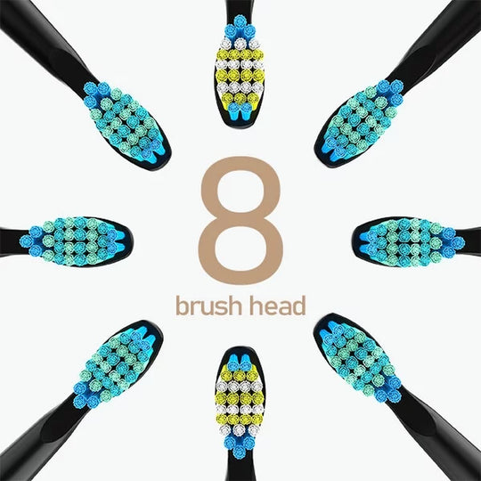 Ultrasonic Electric Toothbrush - Rechargeable Whitening Sonic Toothbrush with 8 Brush Heads 