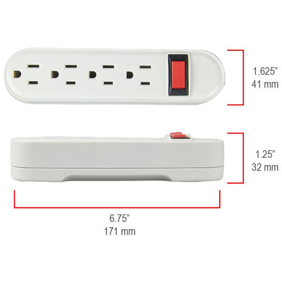 3-Piece Power Strip Set Includes 4-Outlet Strip with 1.5 Ft Cords and 6 & 3-Outlet Wall Blocks