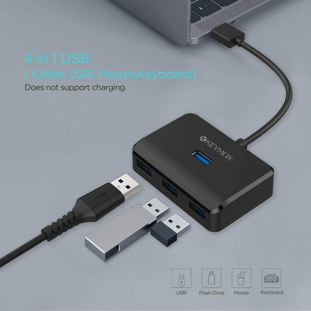 4-Port USB 3.0 Hub, Compact Size