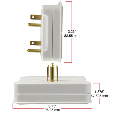 3-Piece Power Strip Set Includes 4-Outlet Strip with 1.5 Ft Cords and 6 & 3-Outlet Wall Blocks