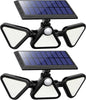 Multi Pack Solar Lights for Outdoors, 180 LED 6500K Motion Sensor Outdoor Lights, IP65 Waterproof 3 Heads 270° Wide Lighting Angle