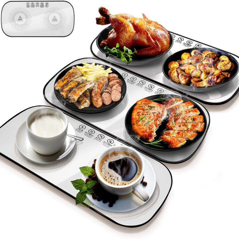 Electric Warming Tray with Fast Heating, Portable Food Warmer for Parties & Buffets