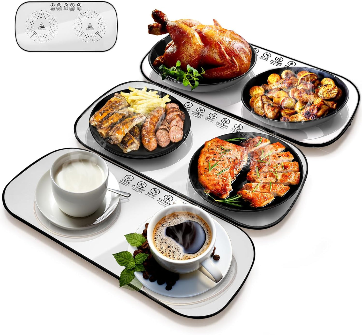 Electric Warming Tray with Fast Heating, Portable Food Warmer for Parties & Buffets