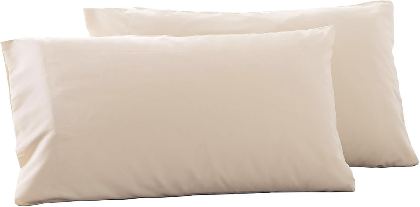 2 Pack Microfiber Queen Pillowcases - Super Soft Envelope Closure - Wrinkle, Fade and Stain Resistant