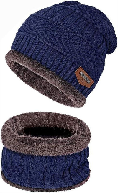  Unisex Warm Winter Beanie Hat & Scarf Set