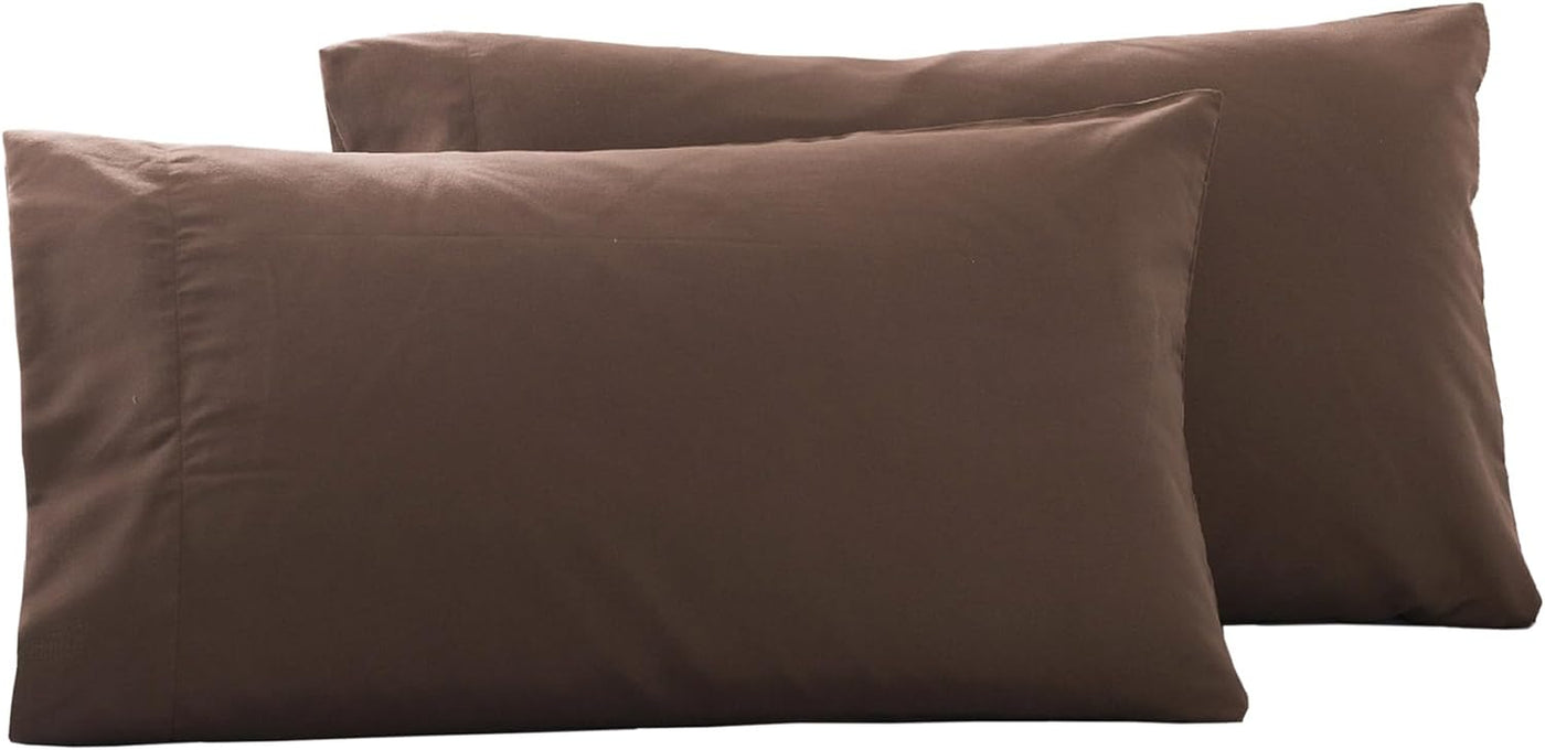 2 Pack Microfiber Queen Pillowcases - Super Soft Envelope Closure - Wrinkle, Fade and Stain Resistant