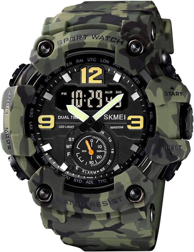 Men's Multifunction Large Face Sports Watch, Waterproof Shockproof Camouflage Series