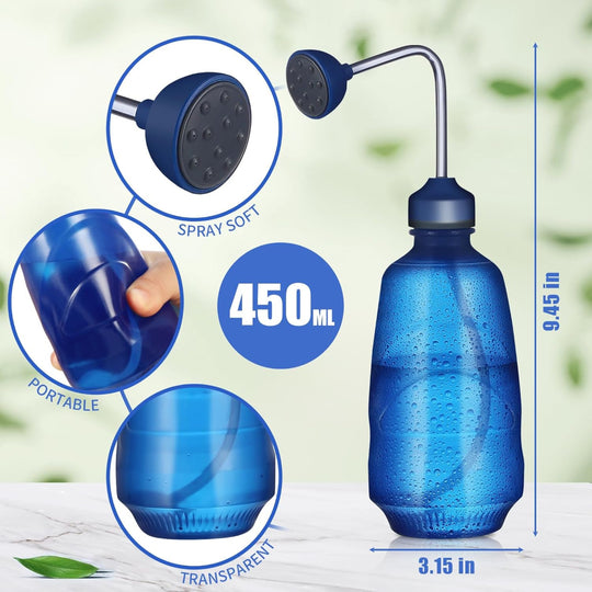 450ML Plant Watering Can – Squeeze Bottle with Bend Spout & Spray Head for Succulents