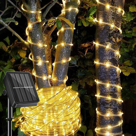 2-Pack Solar Rope Lights – 39FT 100 LED Waterproof Outdoor String Lights for Garden Decor