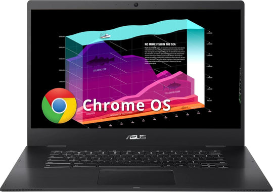 15.6" FHD Chromebook Laptop – Intel Celeron, 4GB RAM, 64GB eMMC, Wi-Fi & Bluetooth (Renewed)