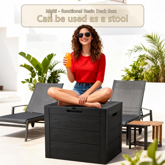 Outdoor Storage Box – Waterproof Resin Deck Box for Package Delivery Patio Storage