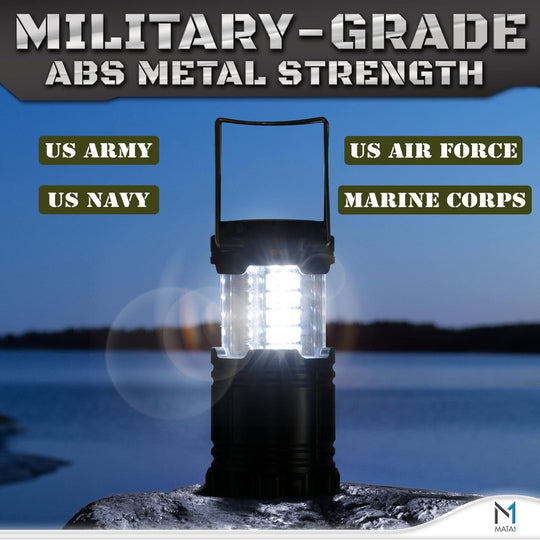 LED Camping Lantern - Collapsible Battery Powered Emergency Light with Adjustable Brightness
