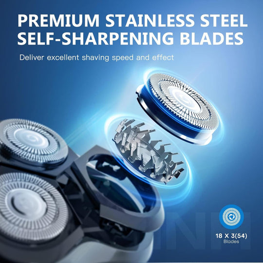 Electric Razor For Men – Wet Dry Shaver, 4D Floating Head, Rechargeable With LCD Display