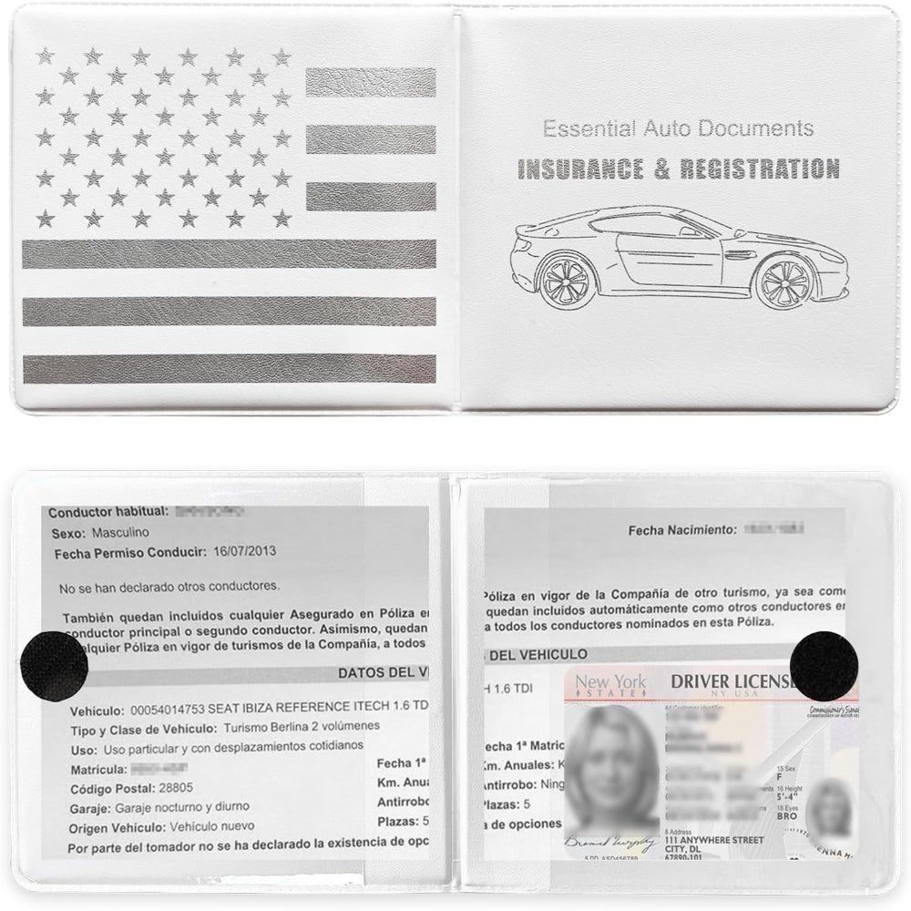 2-Pack Car Registration & Insurance Holder – Vehicle Document Organizer with Velcro Closure